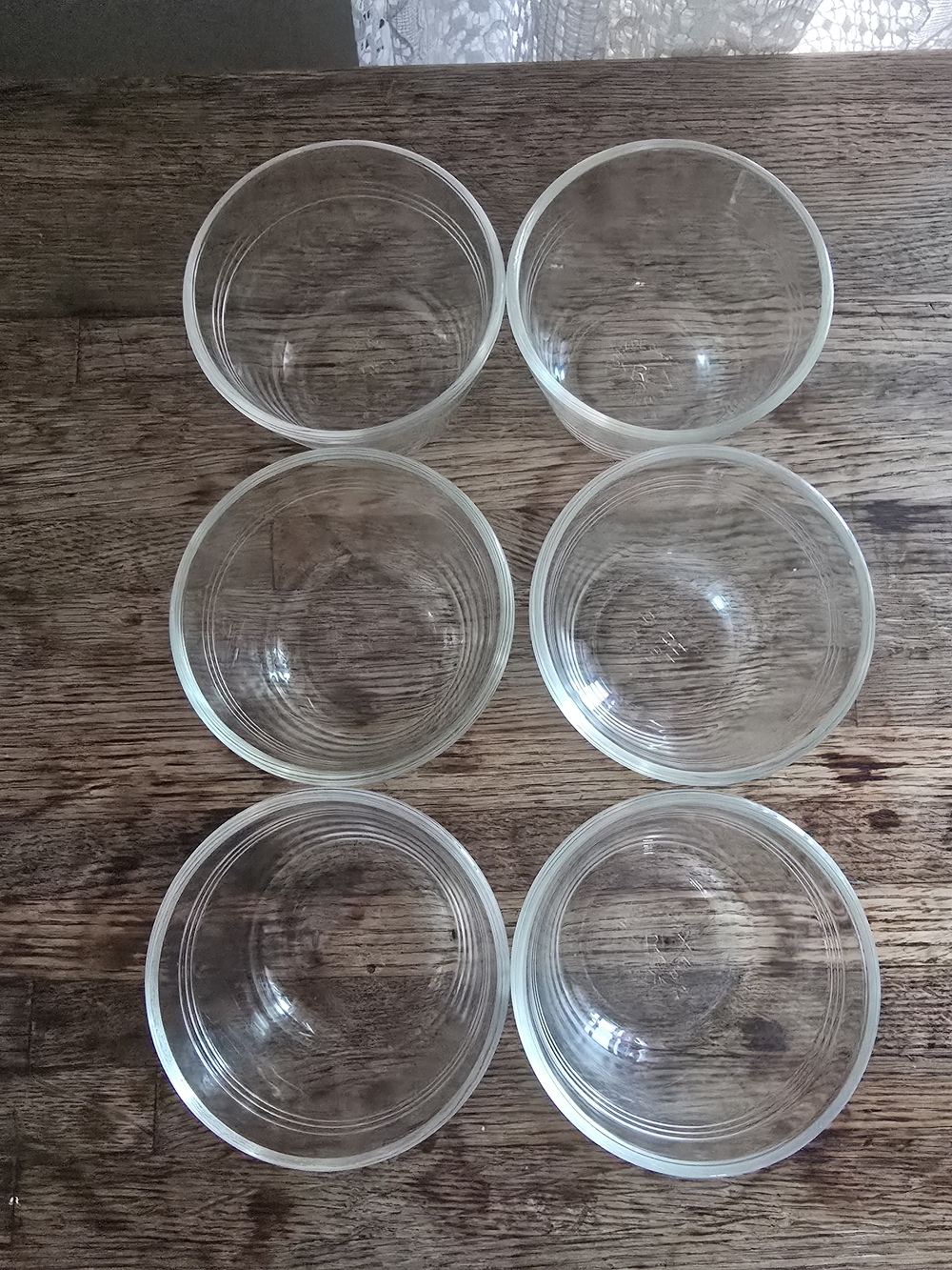 Pyrex Clear Glass Prep Bowls Set of 6